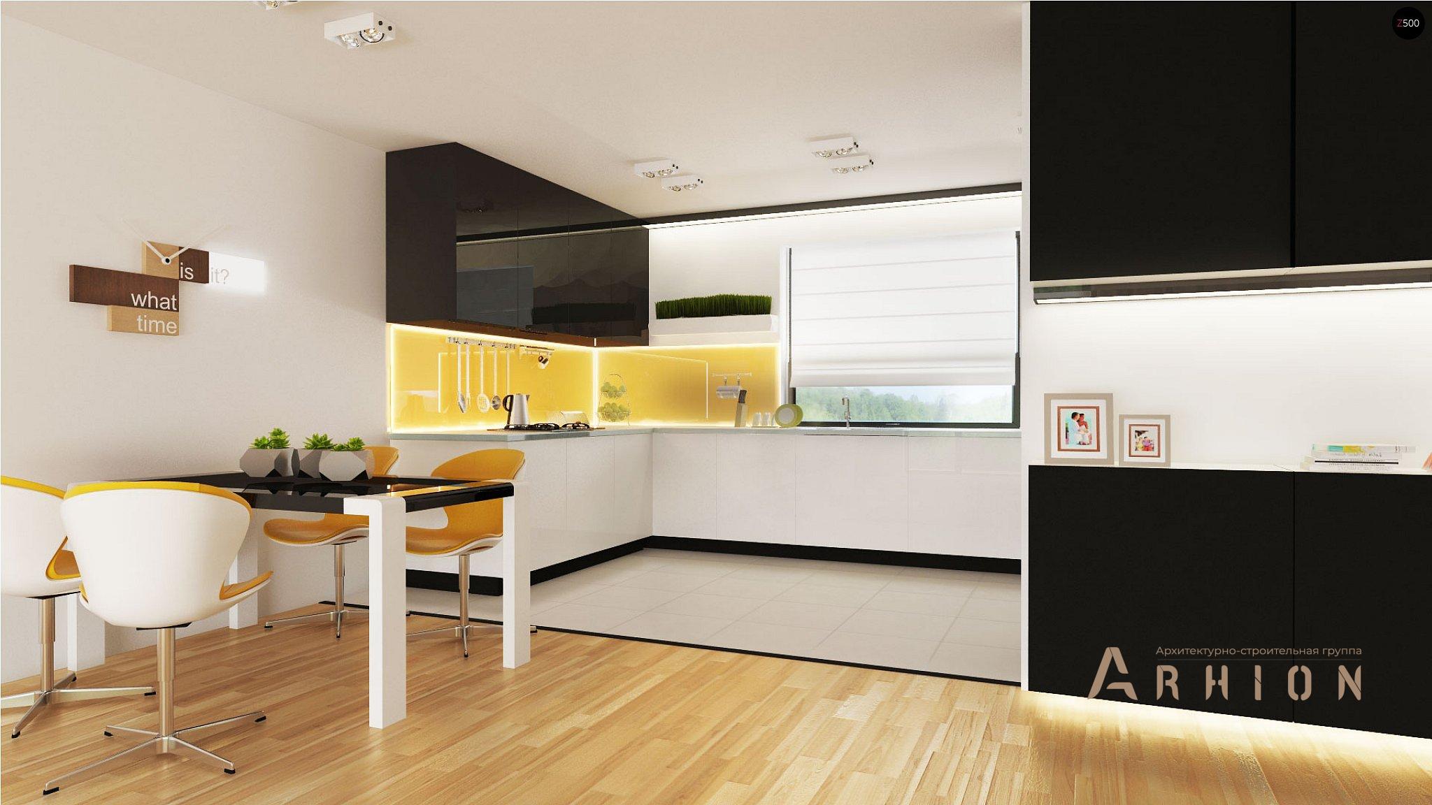 3. Проект одноэтажного дома в современном стиле с двускатной кровлей, Z98 L GP, площадью - 143 кв c терассой, гаражом